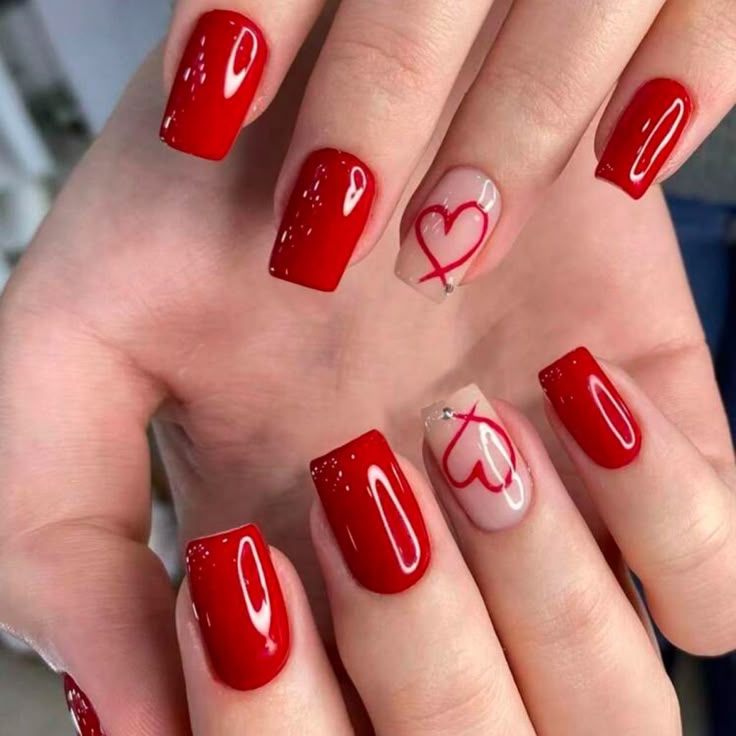 Deep Red Matte Nails